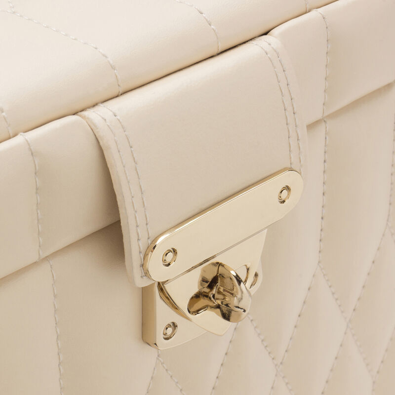 WOLF &quot;Caroline&quot; Ivory Leather Medium Jewelry Box image number 3