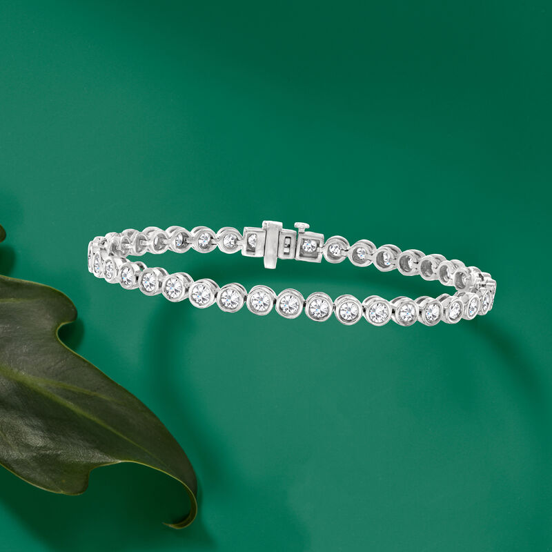 5.00 ct. t.w. Bezel-Set Diamond Tennis Bracelet in 14kt White Gold image number 3