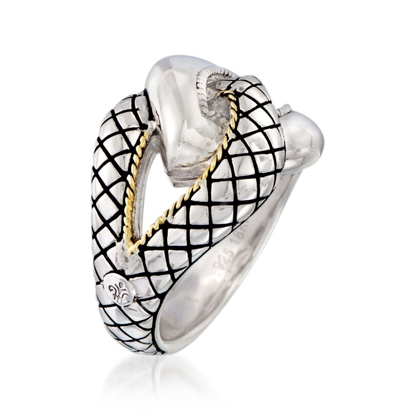 Andrea Candela "Conexion" Sterling Silver Ring with 18kt Yellow Gold image number 2