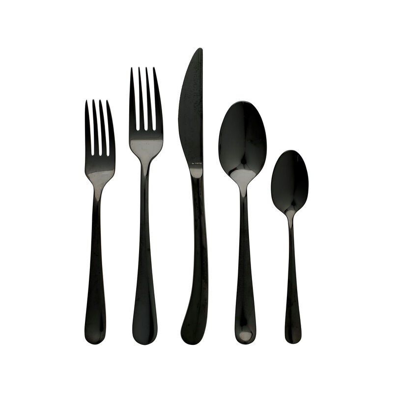 Vietri &quot;Settimocielo Nero&quot; 5-pc. 18/10 Stainless Steel Place Setting from Italy image number 0