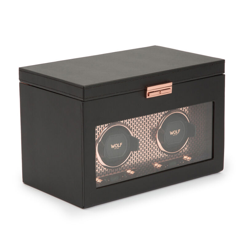 WOLF &quot;Axis&quot; Copper Two-Module Watch Winder with Storage image number 1