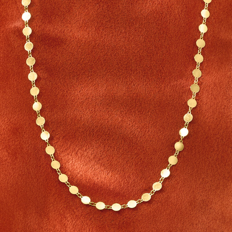Italian 18kt Gold Over Sterling Mirror-Link Necklace image number 3