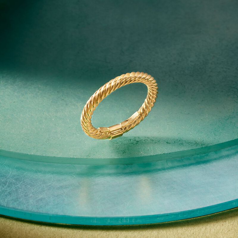 14kt Yellow Gold Stackable Twisted Ring image number 3