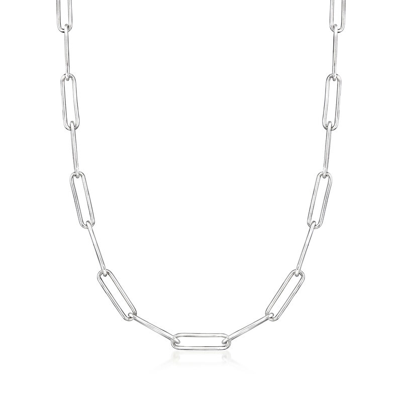 Zina Sterling Silver Paper Clip Link Necklace image number 0