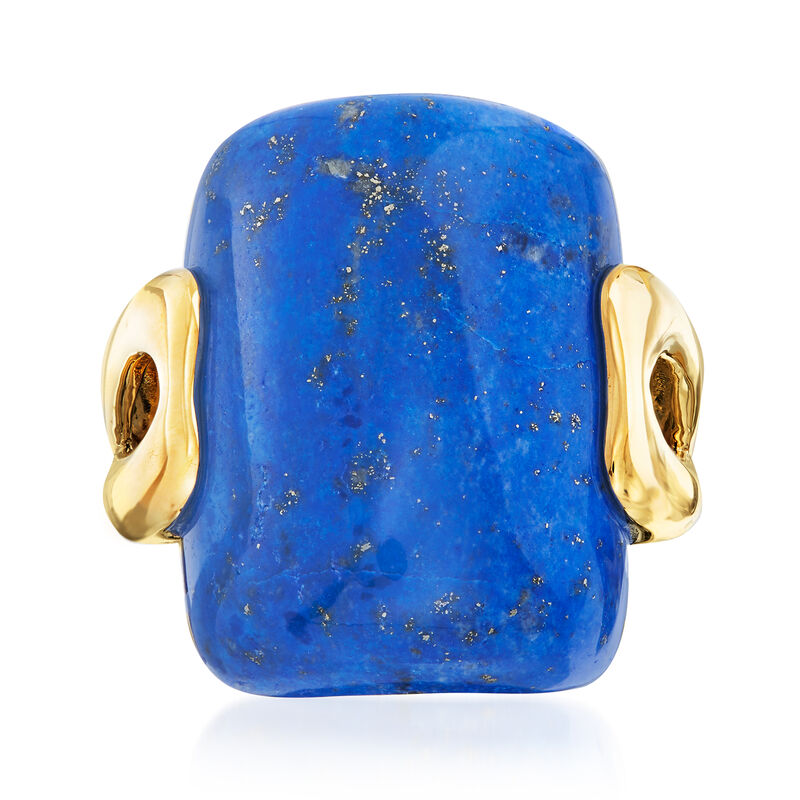 Rectangular Lapis Ring in 14kt Yellow Gold image number 0