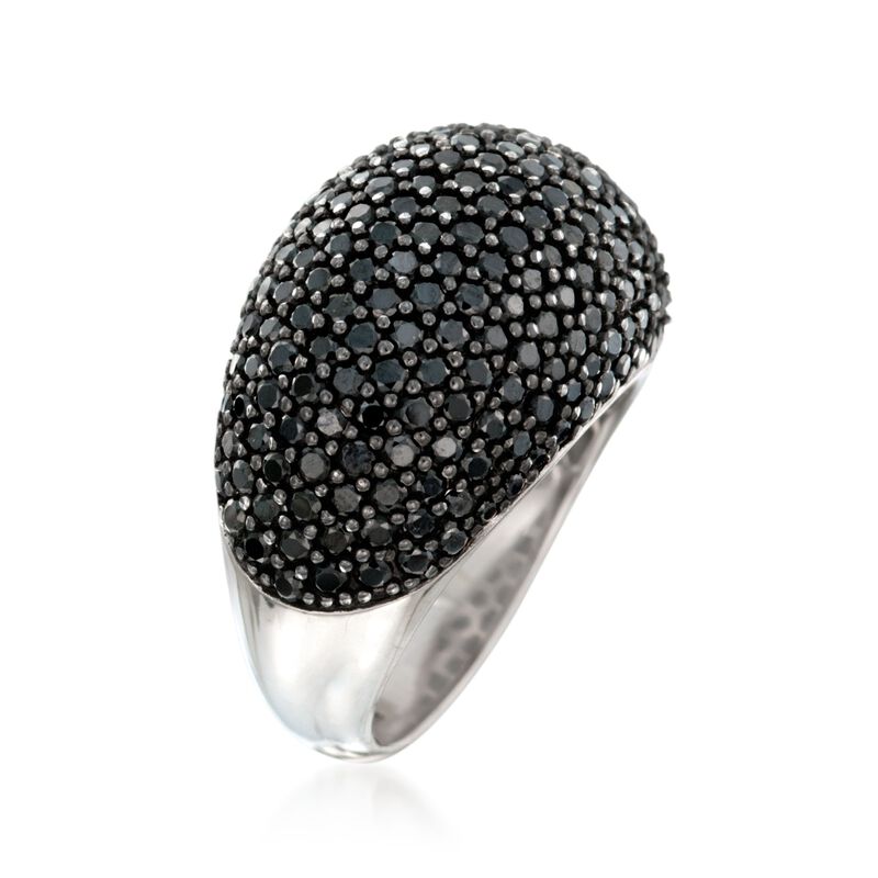 3.40 ct. t.w. Black Spinel Dome Ring in Sterling Silver. Size 8 image number 2