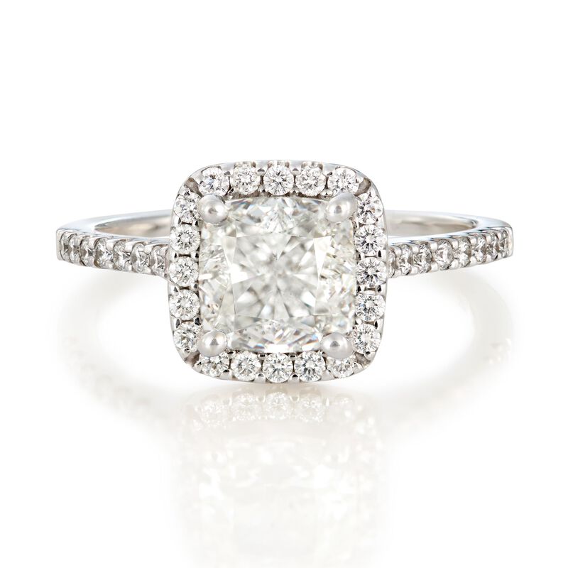 2.45 ct. t.w. Certified Diamond Halo Engagement Ring in 18kt White Gold image number 4