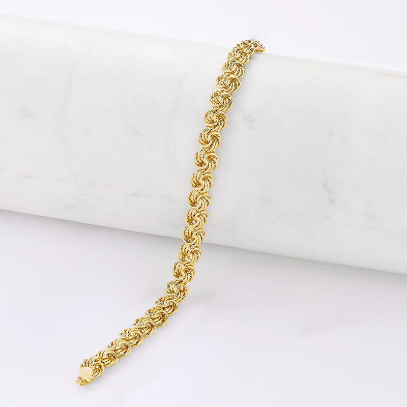 14kt Yellow Gold Rosette-Link Bracelet image number 3
