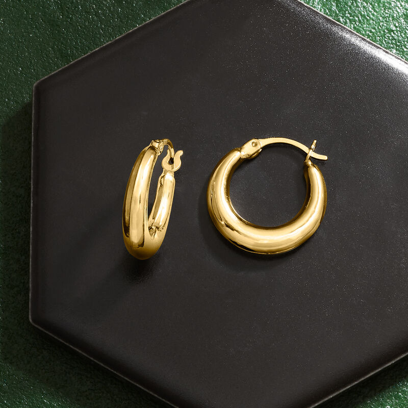 14kt Yellow Gold Hoop Earrings. 1/2&quot; image number 2