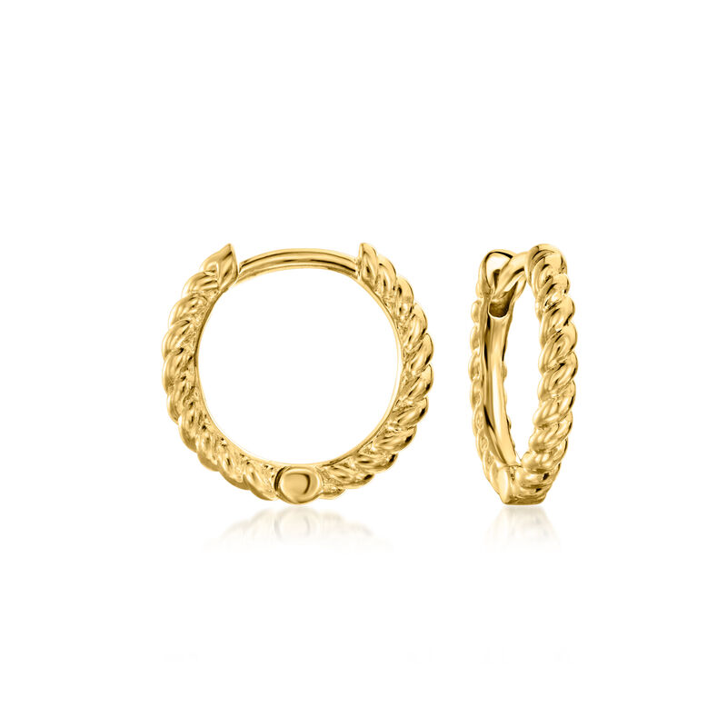 18kt Gold Over Sterling Hoop Earrings with Removable .20 ct. t.w. Diamond Star Drops image number 2
