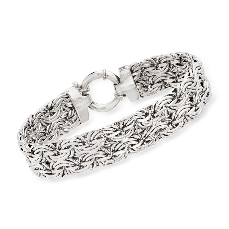Sterling Silver Wide Byzantine Bracelet image number 0