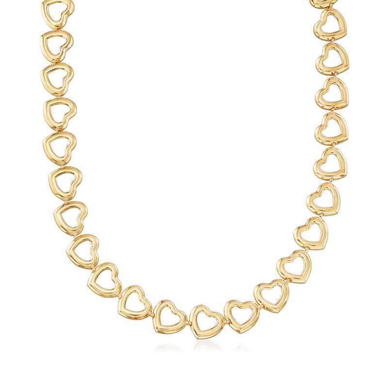 18kt Gold Over Sterling Heart Necklace image number 0