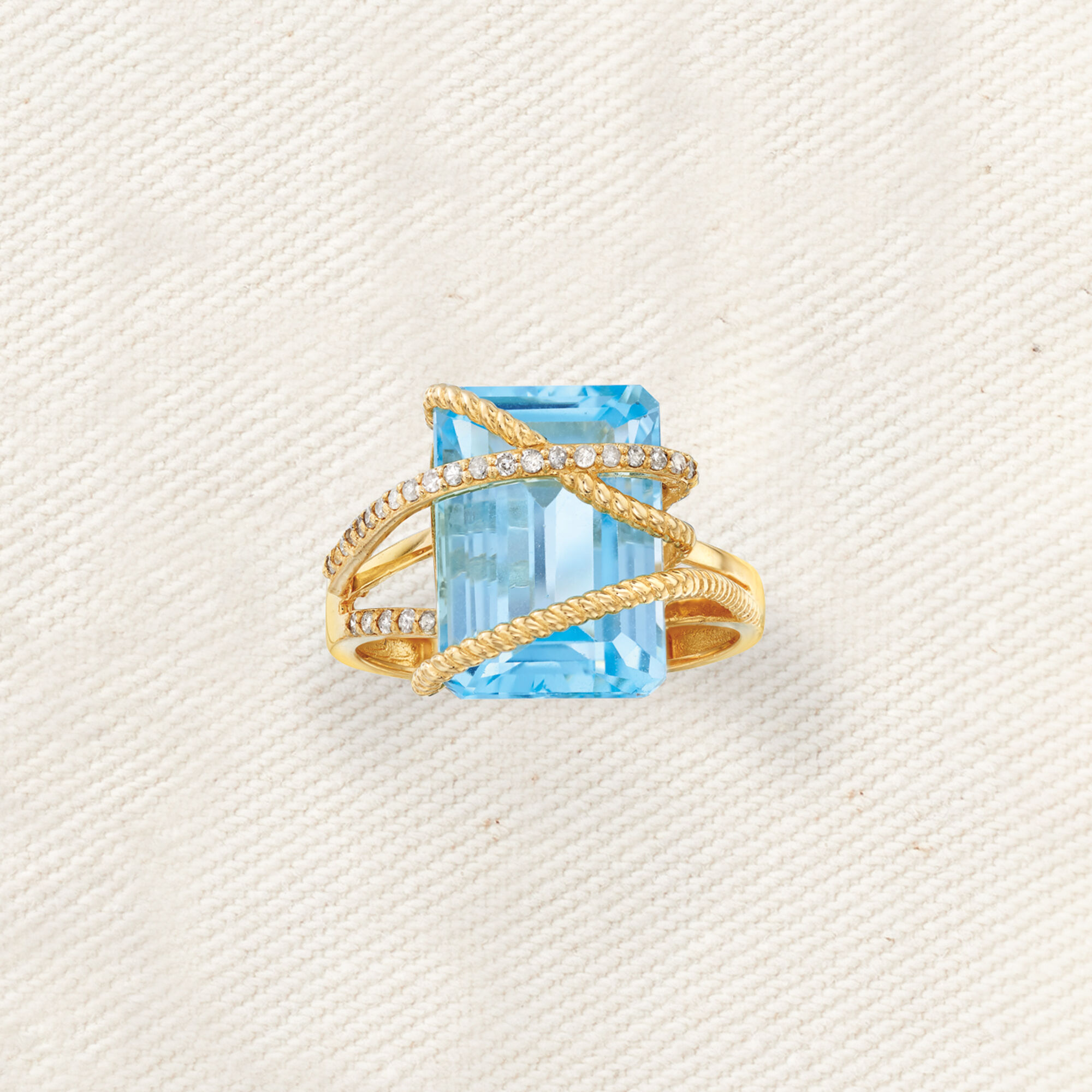 9.25 Carat Sky Blue Topaz and .15 ct. t.w. Diamond