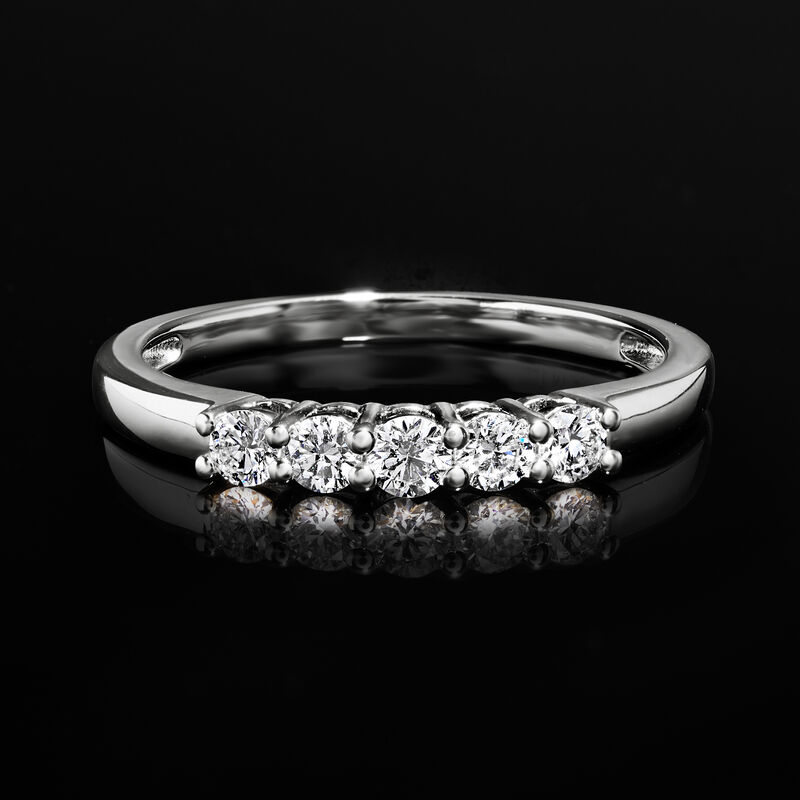 .33 ct. t.w. Lab-Grown Diamond Five-Stone Ring in Sterling Silver image number 3