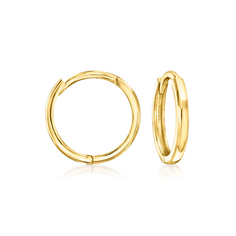 Italian 14kt Yellow Gold Charm-Compatible Huggie Hoop Earrings. 1/2&quot; image number 0