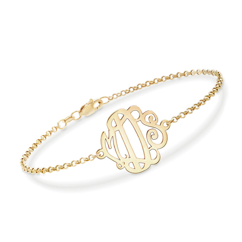 14kt Yellow Gold Monogram Chain Bracelet image number 0