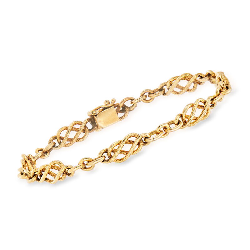 C. 1980 Vintage 14kt Yellow Gold Infinity-Link Bracelet image number 0