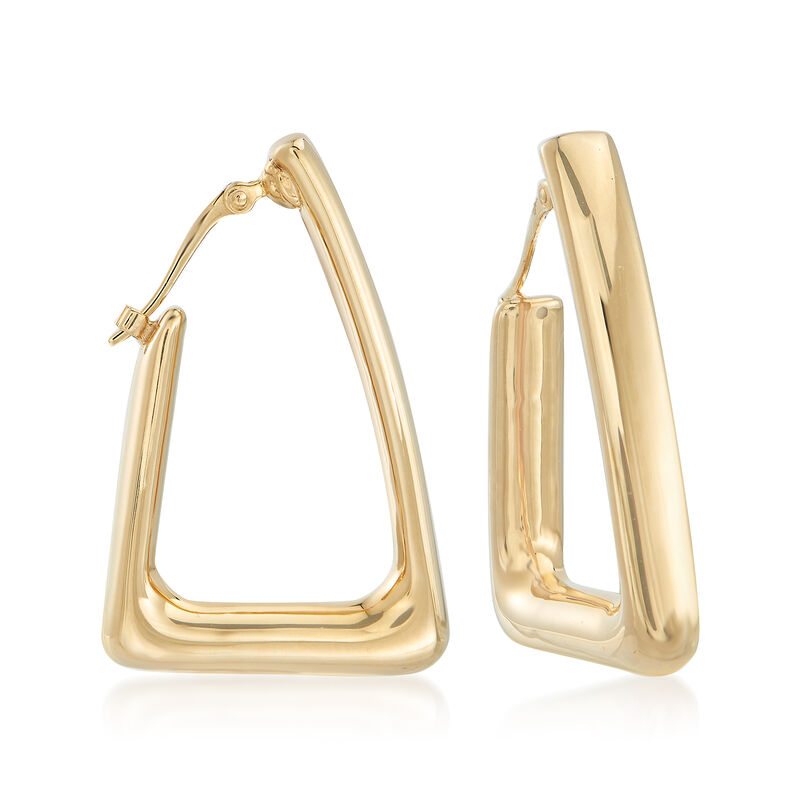 14kt Yellow Gold Triangle Hoop Earrings image number 0