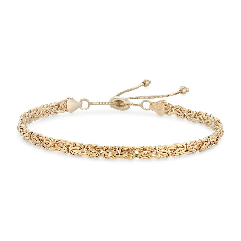 14kt Yellow Gold Byzantine Bolo Bracelet image number 3