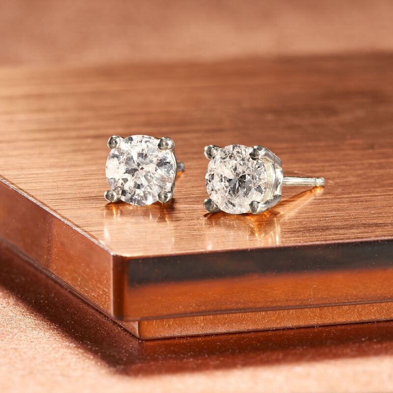 1.25 ct. t.w. Diamond Stud Earrings in 14kt White Gold image number 2