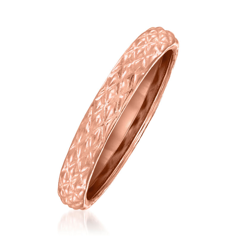 18kt Rose Gold Quilted Textured Ring image number 2
