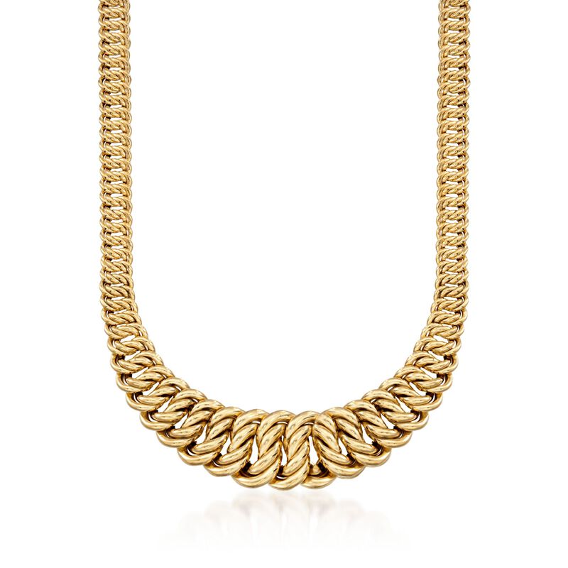 14kt Yellow Gold Graduated America-Link Necklace image number 0