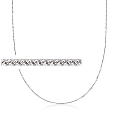 1.2mm 14kt White Gold Wheat-Chain Necklace