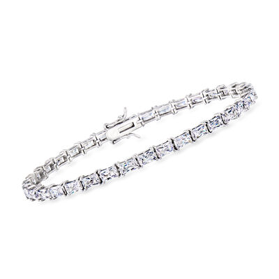 7.50 ct. t.w. Baguette CZ Tennis Bracelet in Sterling Silver