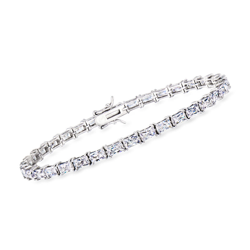 7.50 ct. t.w. Baguette CZ Tennis Bracelet in Sterling Silver image number 0