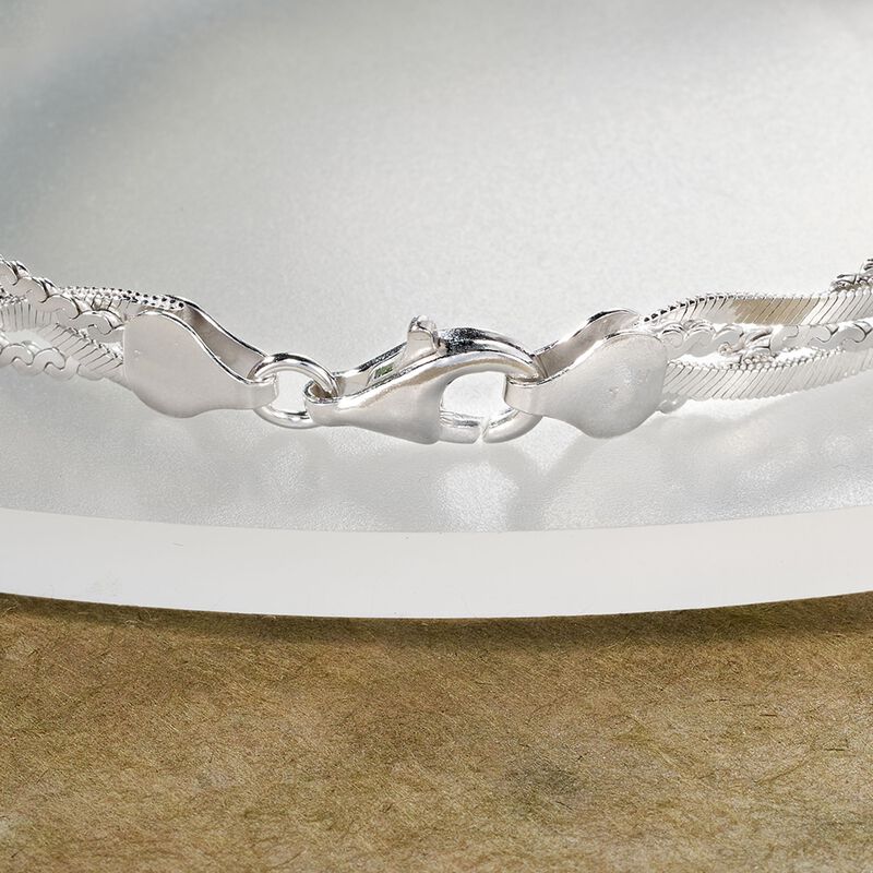 Italian Sterling Silver Braided Bracelet image number 4