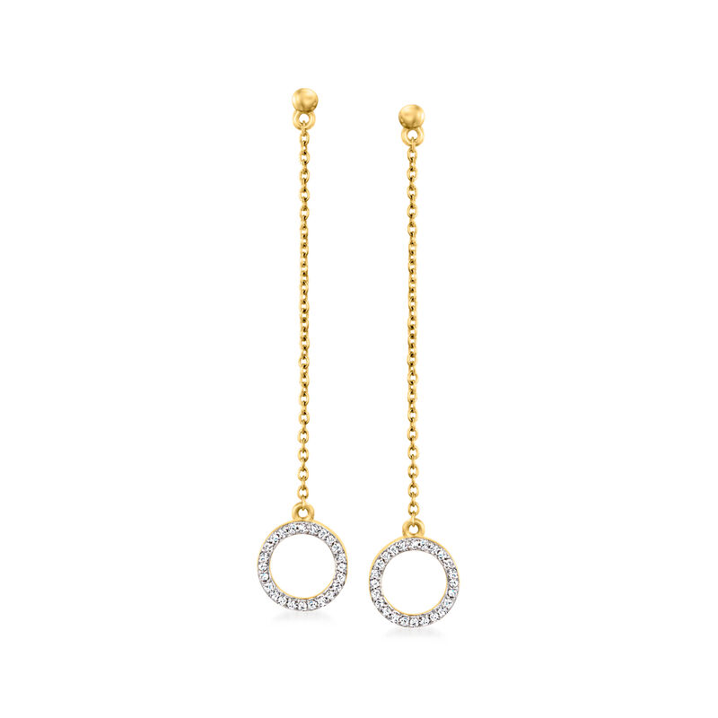 .20 ct. t.w. Diamond Circle Drop Earrings in 18kt Gold Over Sterling image number 0