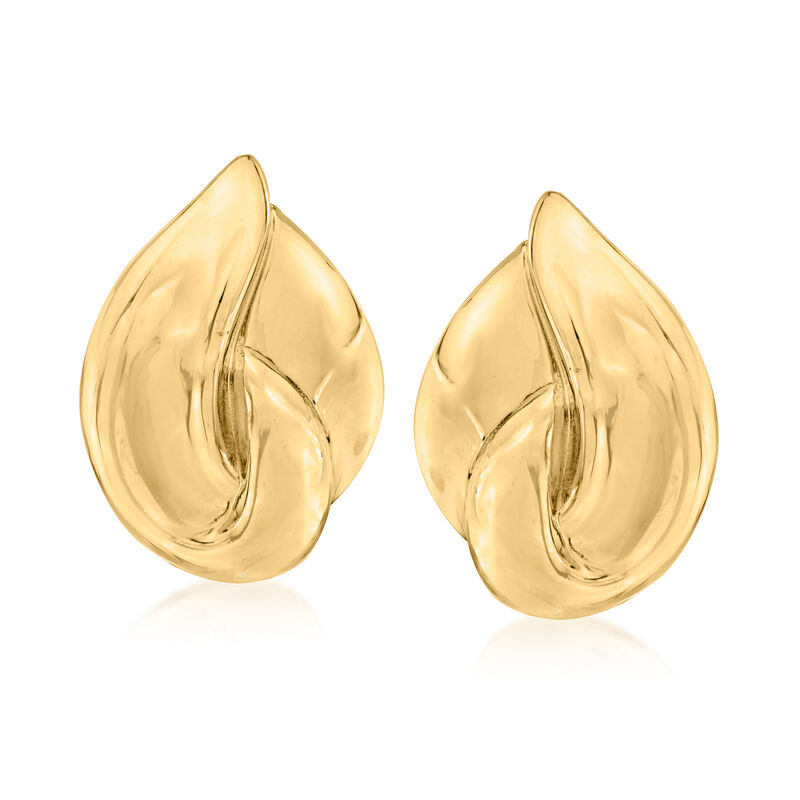 Italian 18kt Gold Over Sterling Teardrop Clip-On Earrings image number 0