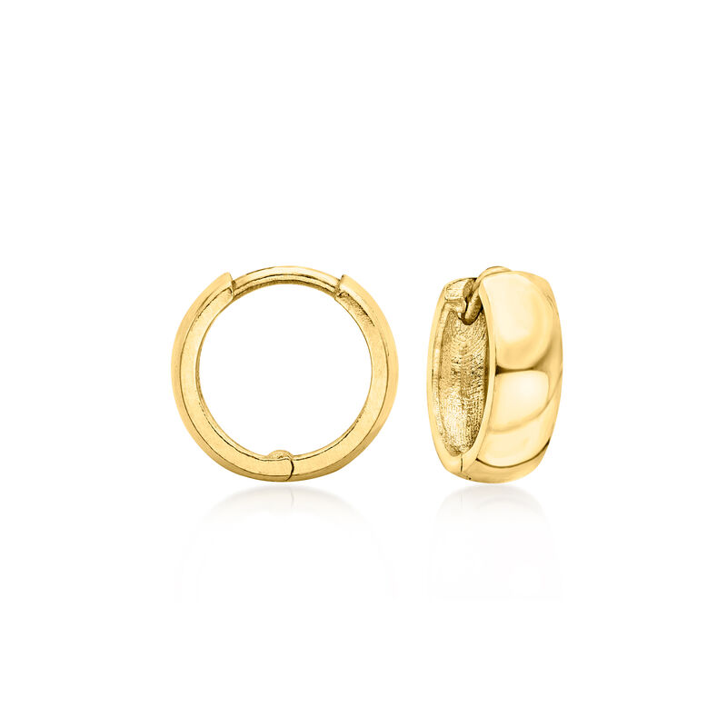 Italian 10kt Yellow Gold Petite Huggie Hoop Earrings. 3/8&quot; image number 0