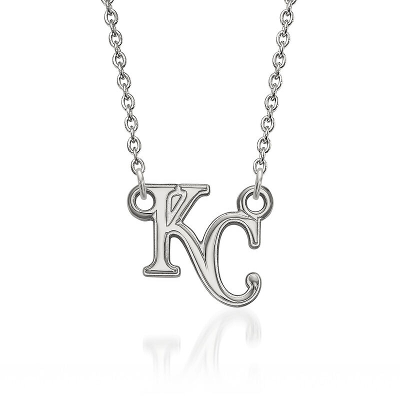 Sterling Silver MLB Kansas City Royals Pendant Necklace. 18&quot; image number 0