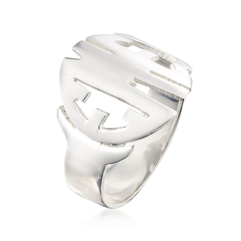 Sterling Silver Personalized Circular Monogram Ring image number 2