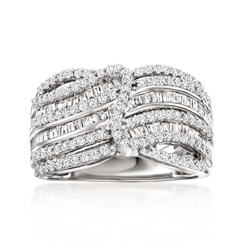 1.00 ct. t.w. Lab-Grown Diamond Multi-Row Swirl Ring in Sterling Silver image number 0