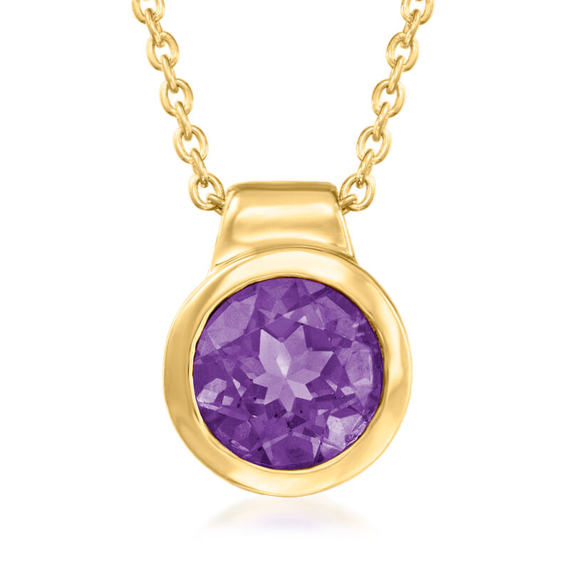 1.60 ct. t.w. Amethyst Jewelry Set: Pendant Necklace and Ring in 18kt Gold Over Sterling image number 3