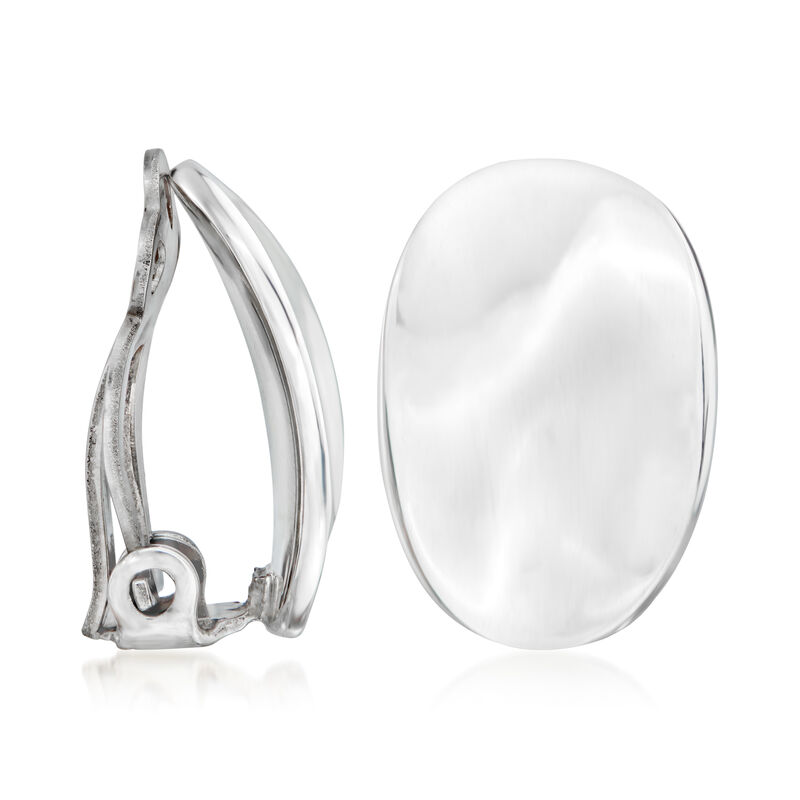 Zina Sterling Silver Curved Clip-On Earrings  image number 2