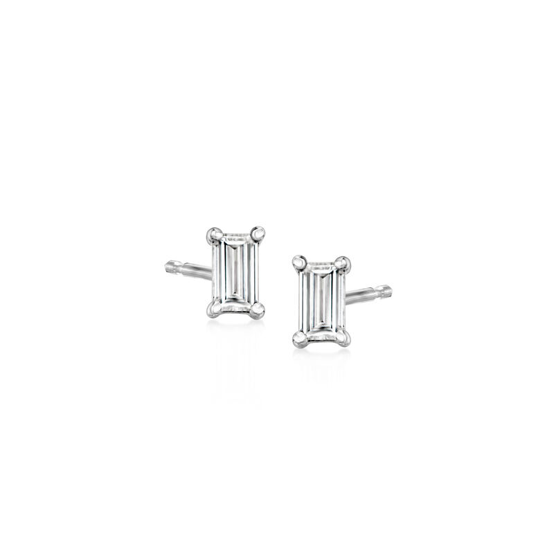 .20 ct. t.w. Baguette Lab-Grown Diamond Stud Earrings in 14kt White Gold  image number 0