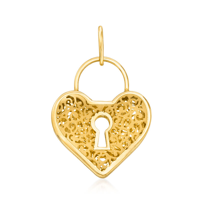 Italian 14kt Yellow Gold Filigree Heart Pendant image number 0