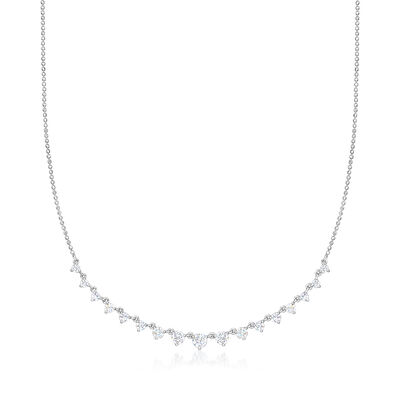 2.00 ct. t.w. Graduated CZ Necklace in Sterling Silver