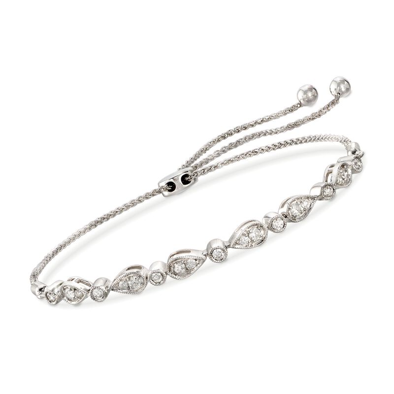 .50 ct. t.w. Diamond Bolo Bracelet in 14kt White Gold image number 0