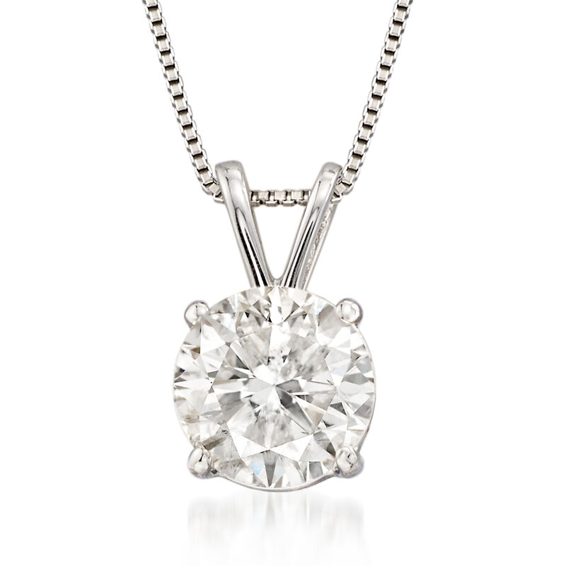 1.50 Carat Diamond Solitaire Pendant Necklace in Platinum image number 0