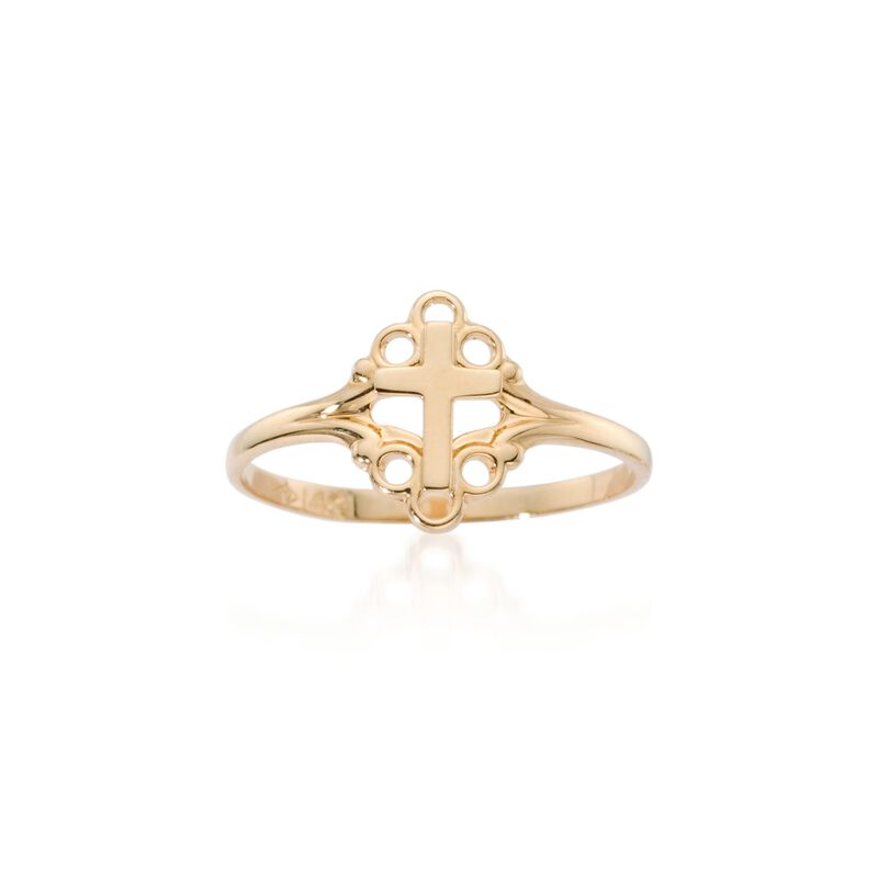 Child's 14kt Yellow Gold Cross Ring image number 0