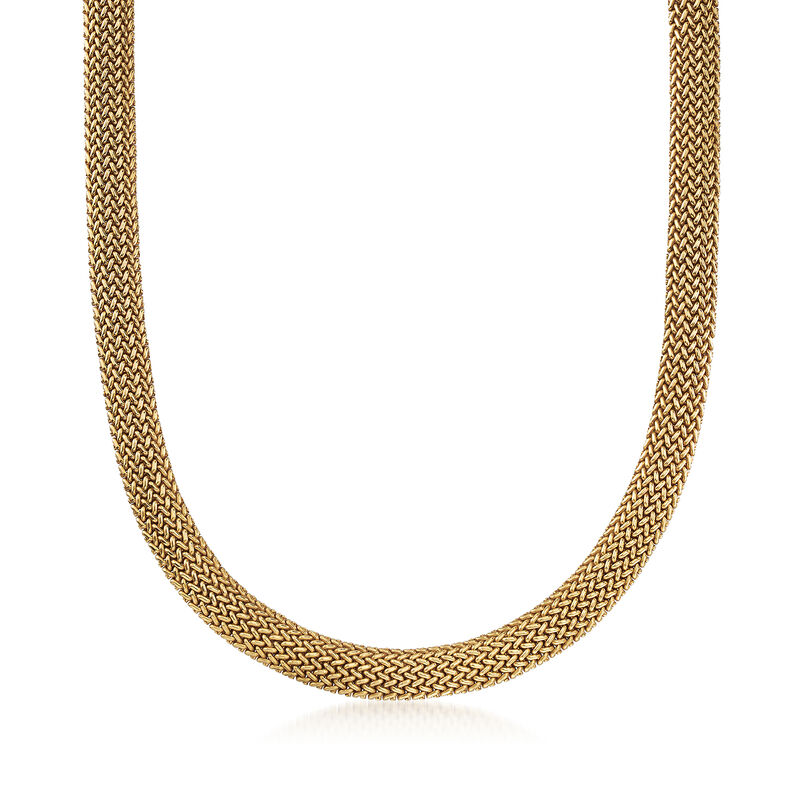 C. 1990 Vintage Tiffany Jewelry 18kt Yellow Gold Mesh Necklace image number 0