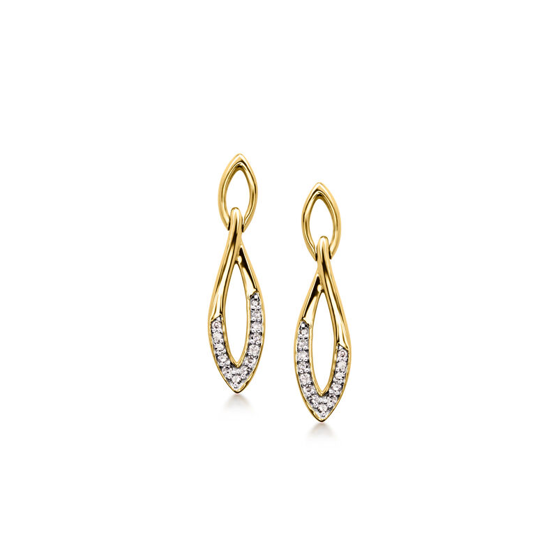 Diamond Teardrop Earrings in 18kt Gold Over Sterling image number 0