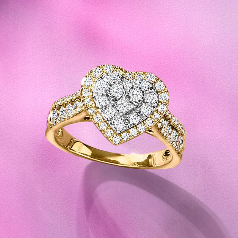 .98 ct. t.w. Diamond Heart Ring in 14kt Yellow Gold image number 3