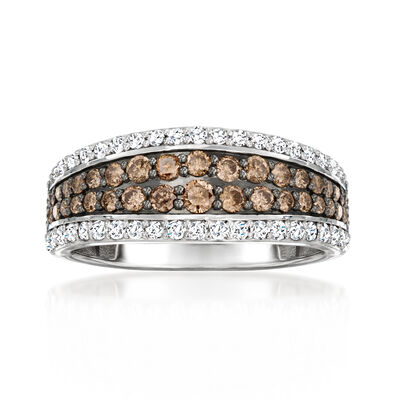 1.00 ct. t.w. Brown and White Diamond Ring in Sterling Silver