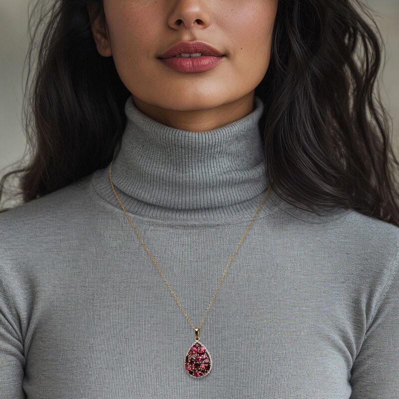 5.10 ct. t.w. Multi-Gemstone Teardrop Pendant Necklace in 18kt Gold Over Sterling. 18&quot; image number 0