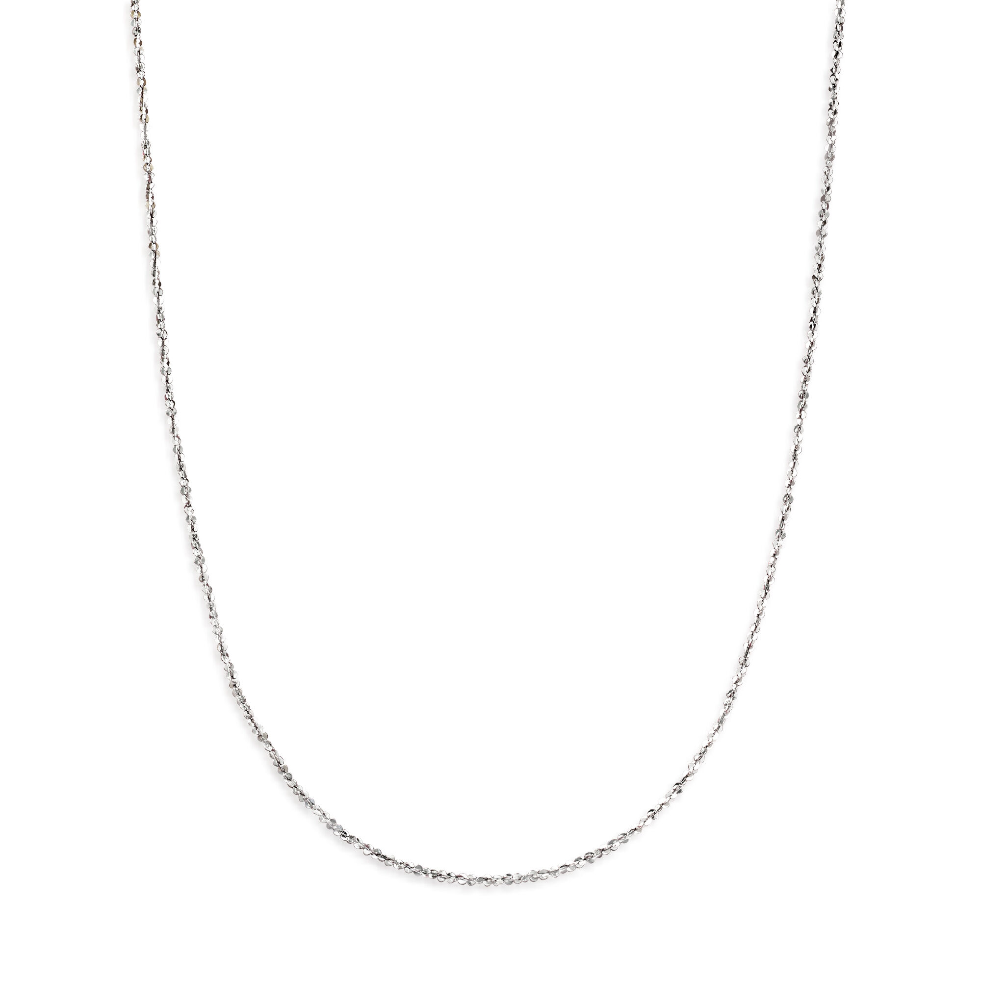 Italian 1mm 14kt White Gold Twisted Sparkle-Chain Necklace | Ross